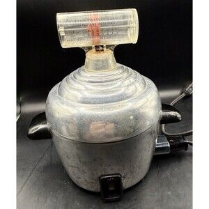 Vintage Sunbeam E2 Egg Cooker Tested Working 1950s-60s Handle Chip No Tray